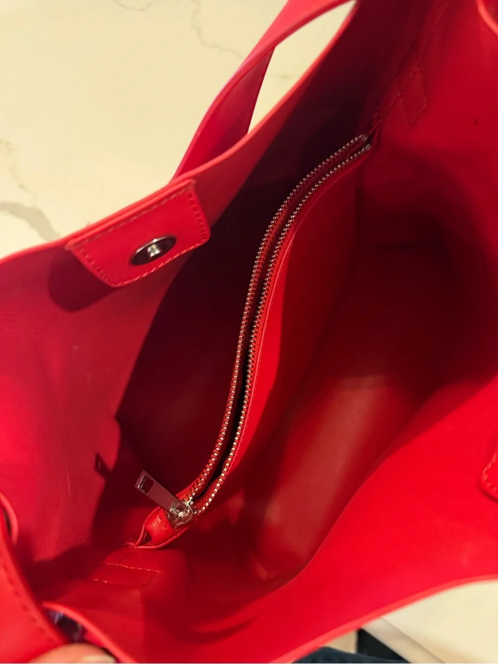 Anthropologie Vibrant Red Bucket Shoulder Bag